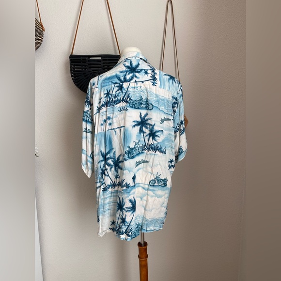 Vintage 90s Harley Davidson Tropical Hawaii Motorcycle Button Down, Size 2XL - Picture 4 of 5